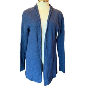 14th And Union Blue 100% Cashmere Open Front Cardigan Sweater‎ Large